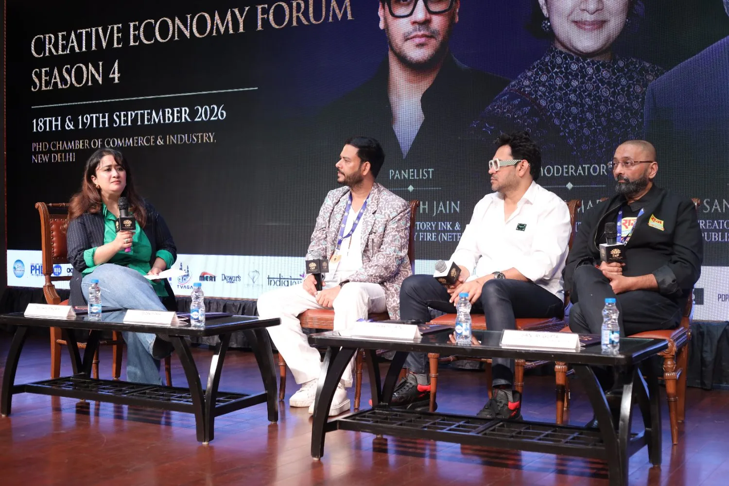 Panel discussion in progress on stage at Creative Economy Forum Season 4, New Delhi